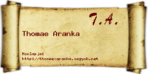 Thomae Aranka névjegykártya